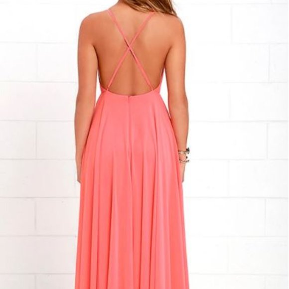 Mythical Kind of Love Coral Pink Maxi Dress - Picture 2 of 2